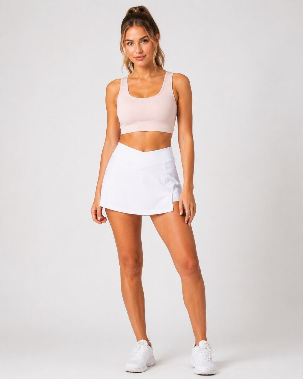 ViS Pink Active Skort Skirt High Waist V Crossover White Size XXL